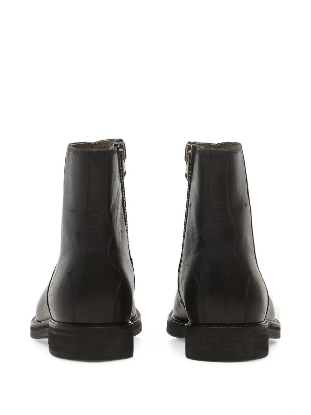 AllSaints Lang zip-fastening leather boots Zwart