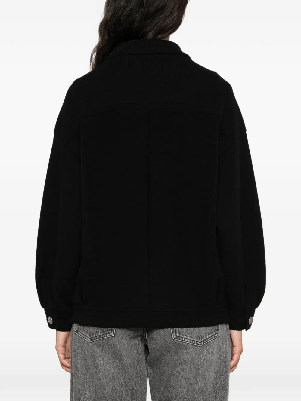 Barrie oversized denim-style cardigan Zwart