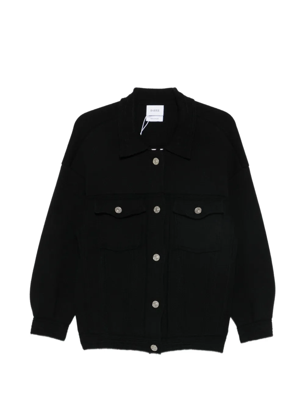 Barrie oversized denim-style cardigan Zwart