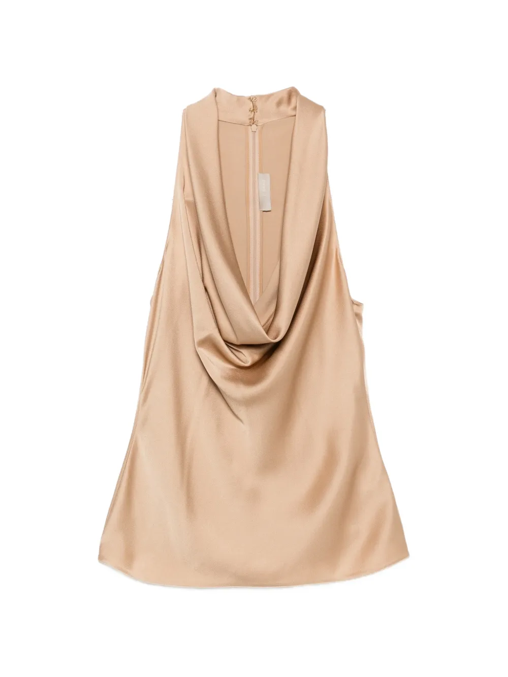 Elie Saab cowl-neck sleeveless top Beige