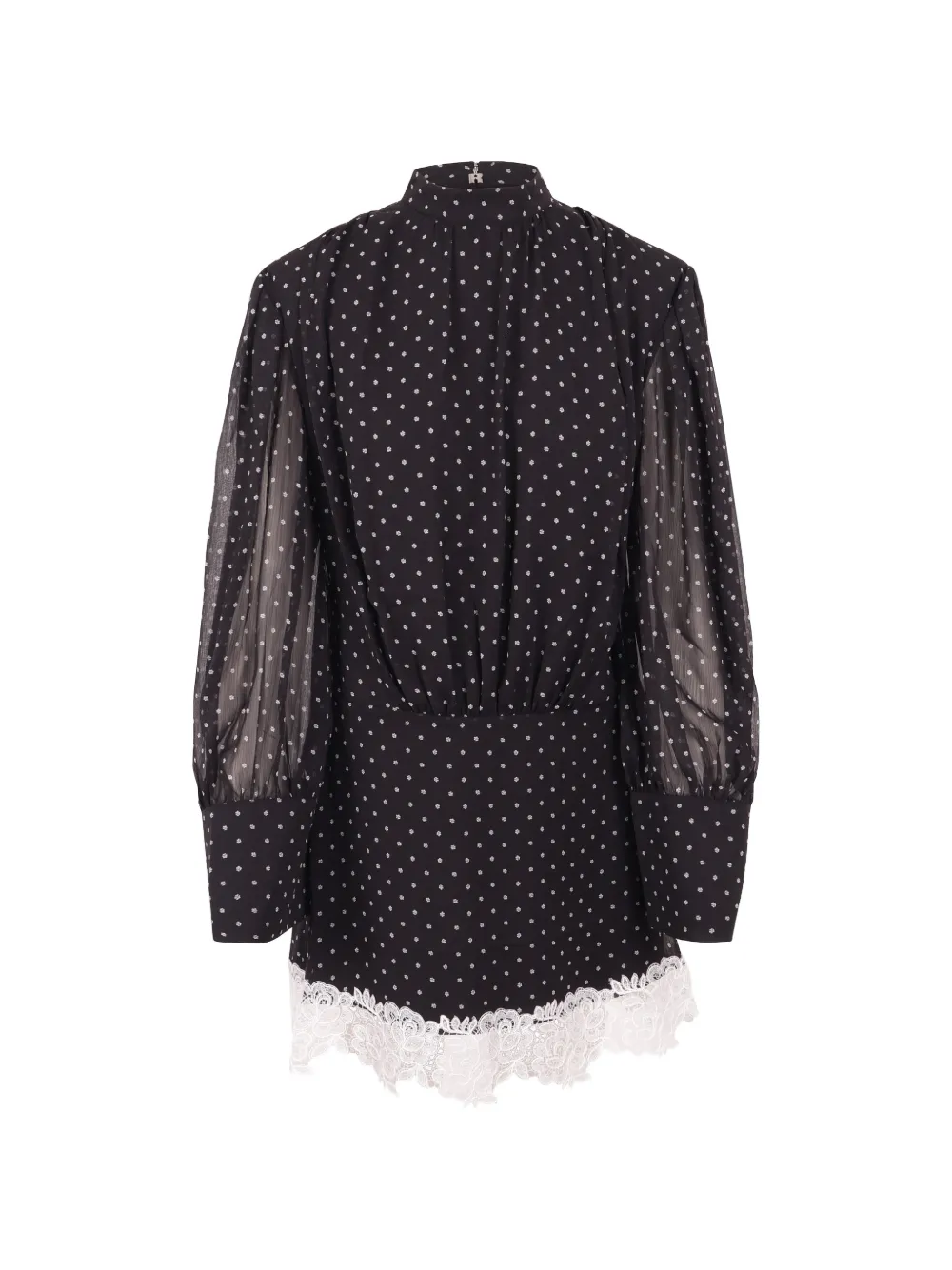 Rotate Birger Christensen Minidress Long-sleeved Lace-detail Black