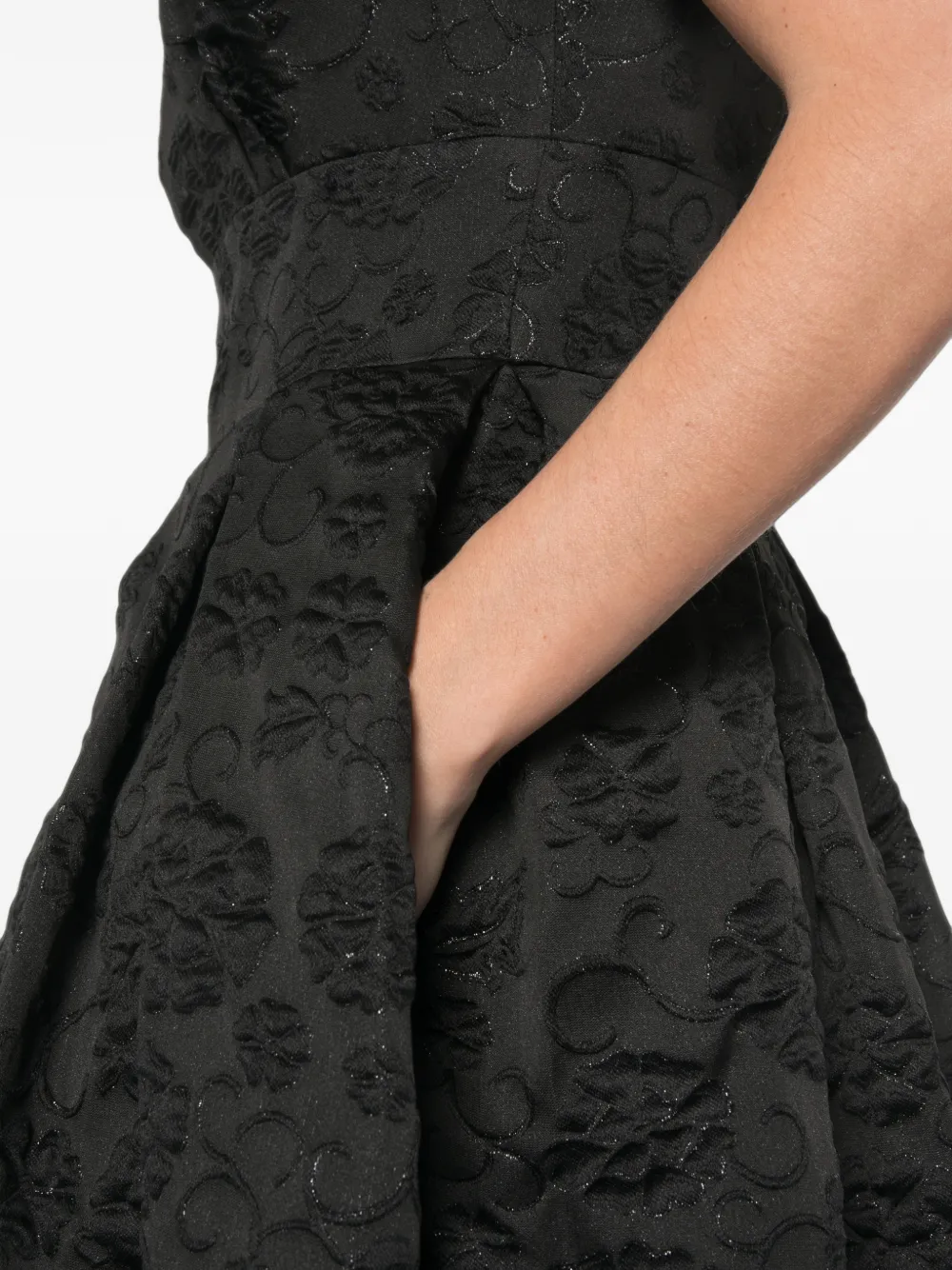 Elie Saab Maxi-jurk met bloemjacquard Zwart