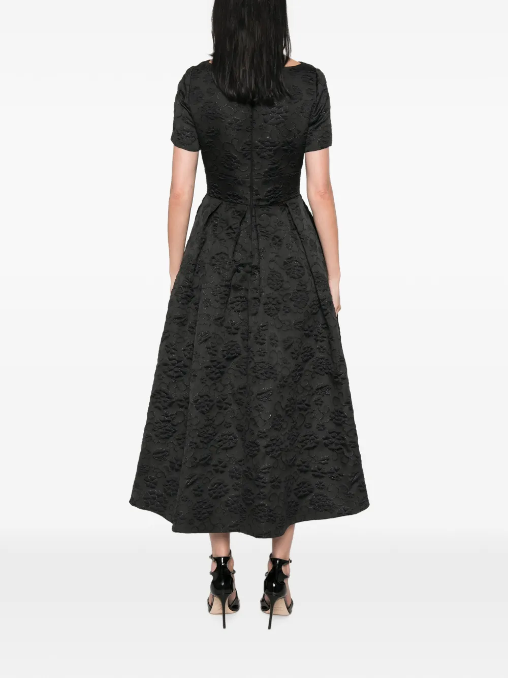 Elie Saab Maxi-jurk met bloemjacquard Zwart