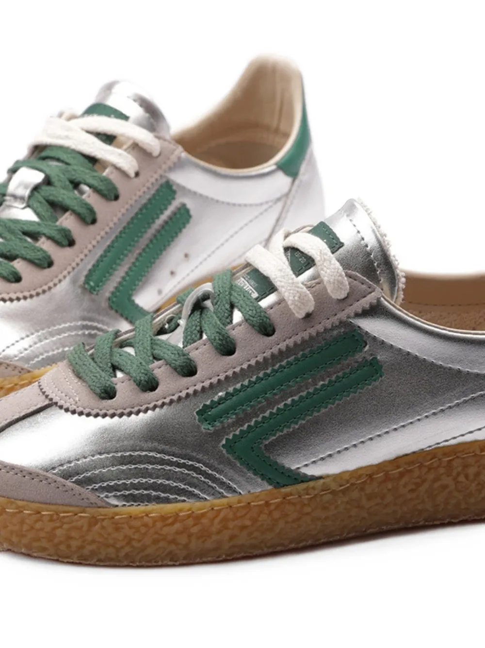 Puraai XS metallic-effect sneakers Zilver
