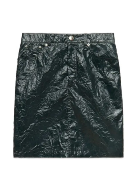 Marni deep green crinkled taffeta skirt