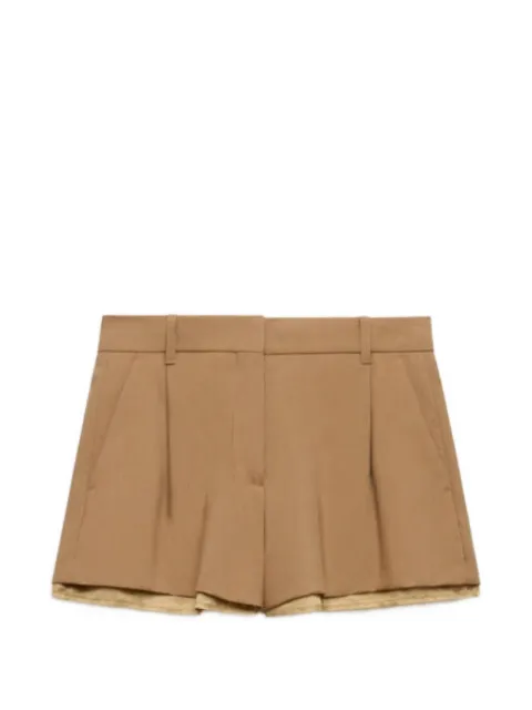 Marni brown wool shorts with exposed lining