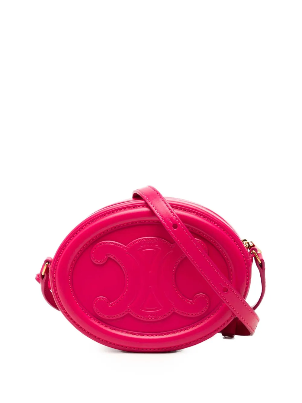 Celine Pre-Owned Borsa a tracolla Triomphe Oval piccola in pelle di vitello 2022 - Rosa