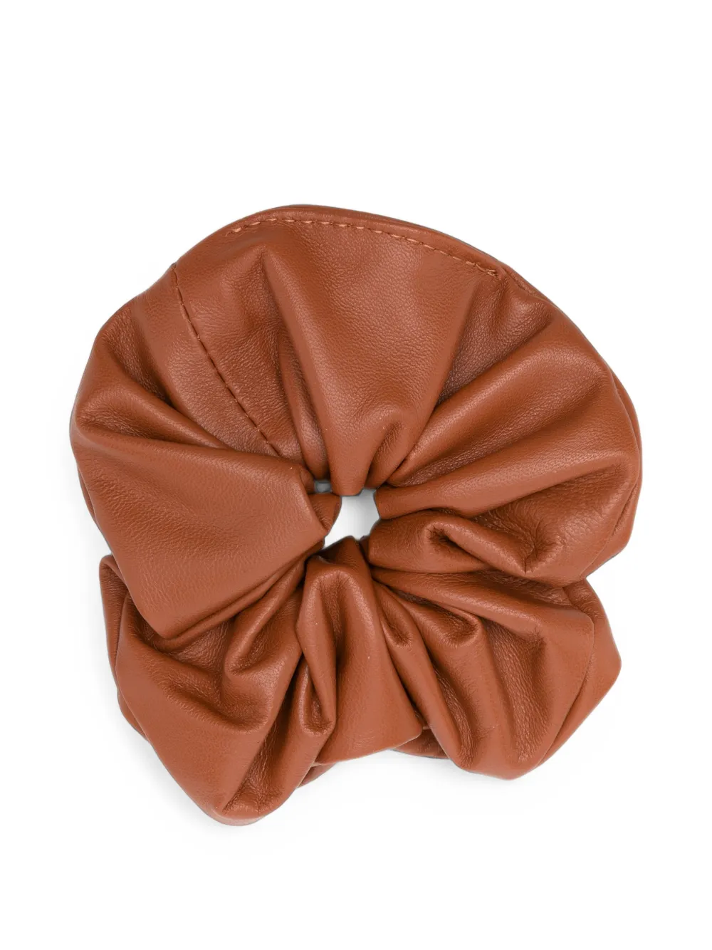 Manokhi Leren scrunchie Bruin