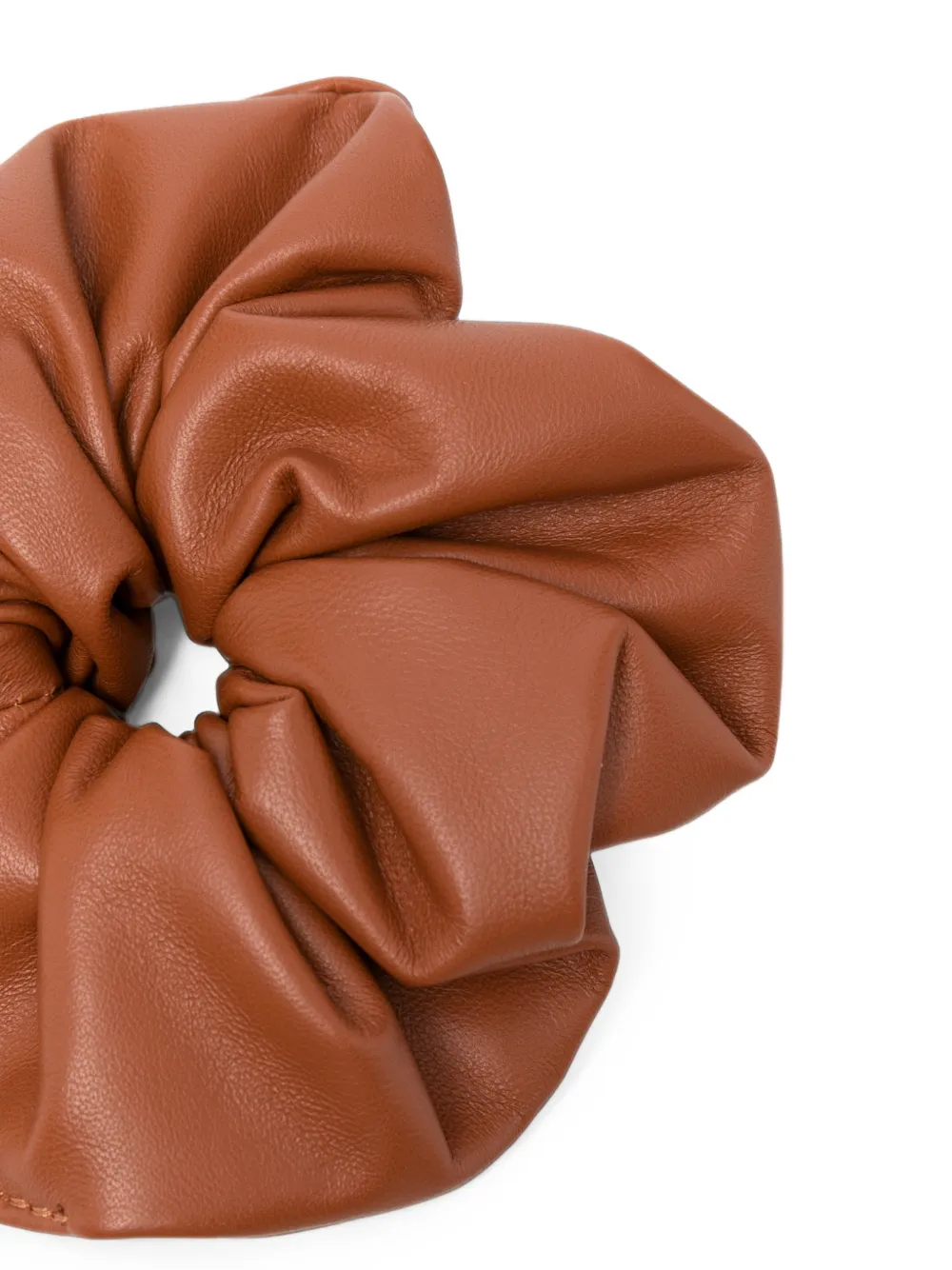 Manokhi Leren scrunchie Bruin