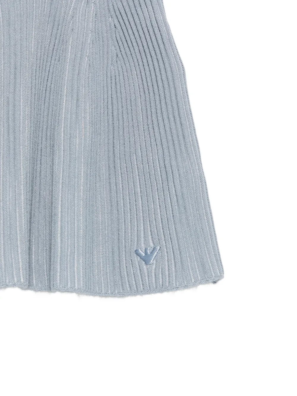 Emporio Armani Kids Ribgebreide jurk met korte mouwen Blauw
