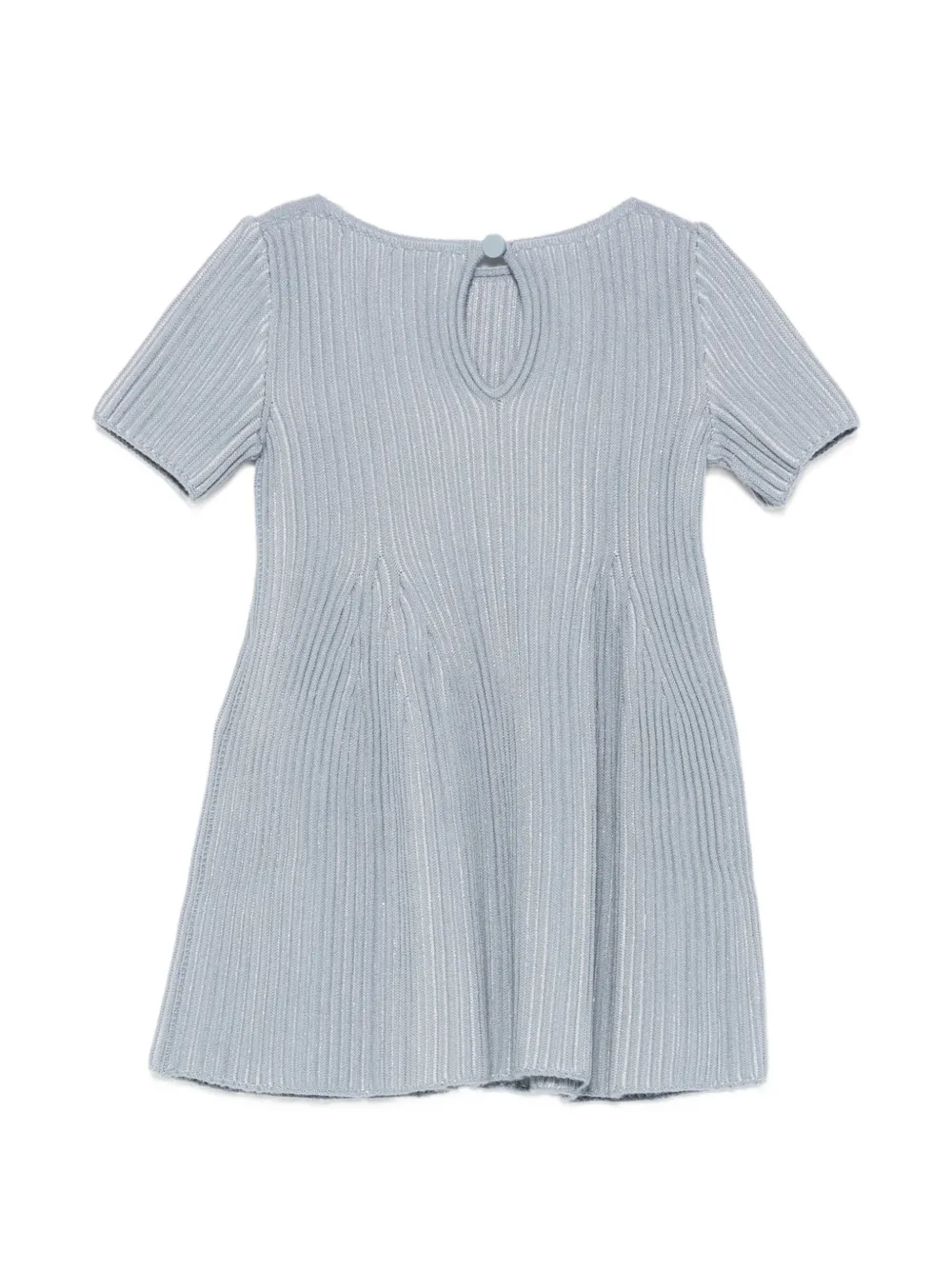 Emporio Armani Kids Ribgebreide jurk met korte mouwen Blauw