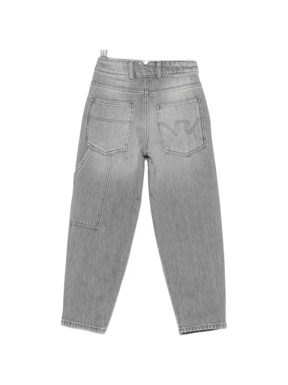 Emporio Armani Kids Jeans met geborduurd logo en vervaagde wassing Grijs