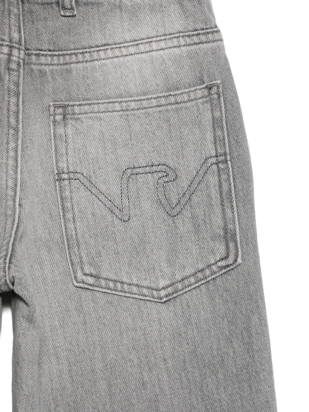 Emporio Armani Kids Jeans met geborduurd logo en vervaagde wassing Grijs