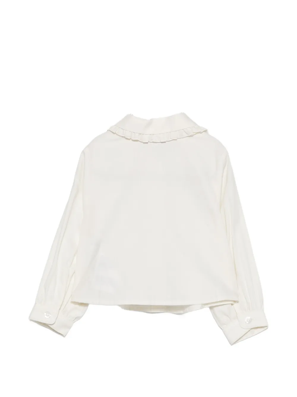 Emporio Armani Kids Shirt met rucheskraag en borduurwerk Beige
