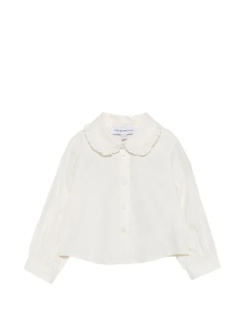 Emporio Armani Kids camisa bordada con volantes en el cuello