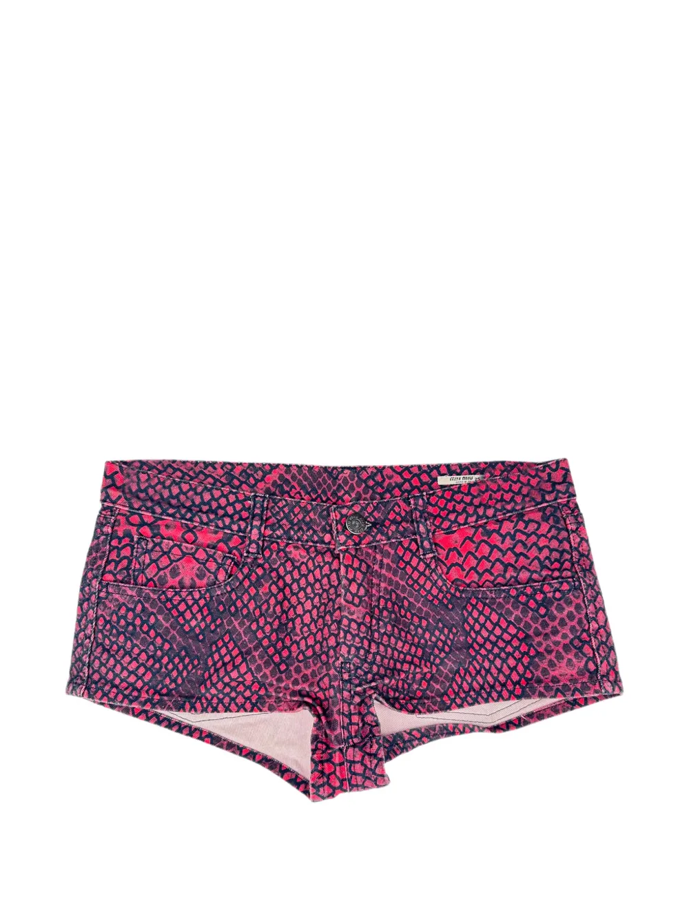 Miu Miu Pre-Owned short court à imprimé peau de serpent - Rouge Miu Miu Pre-Owned short court à imprimé peau de serpent - Rouge
