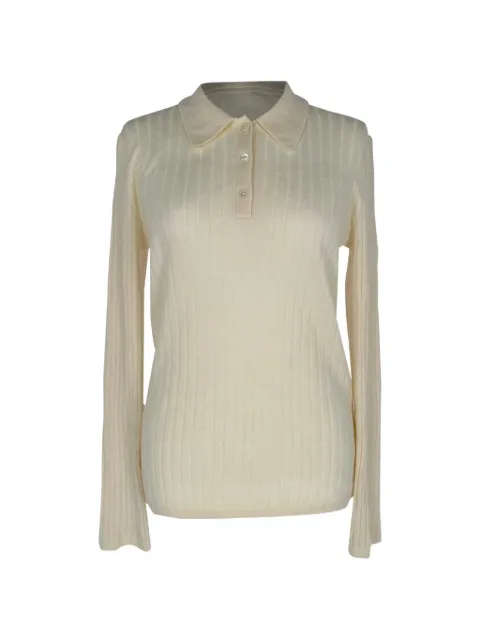 A.P.C. ribstrikket polo med lange ærmer