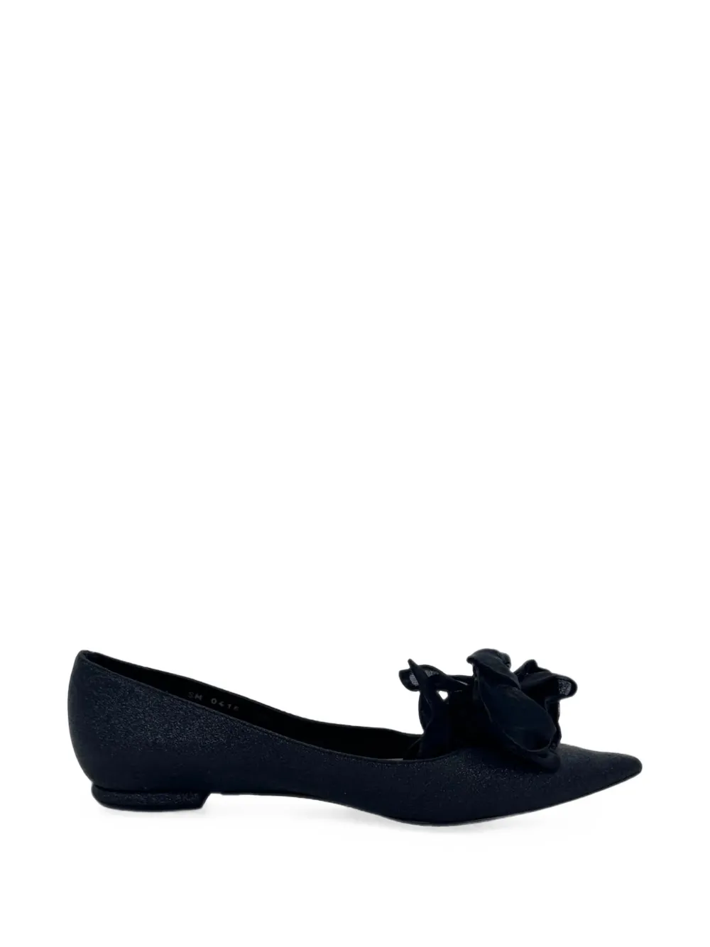 Christian Dior Pre-Owned Rose-embellished pointed ballet flats - Schwarz