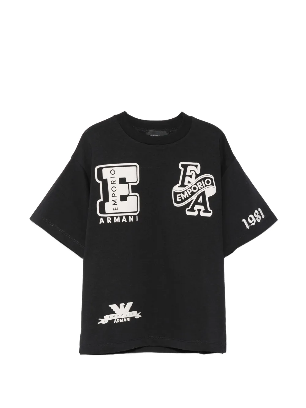 Emporio Armani Kids logo-patch T-shirt - Nero