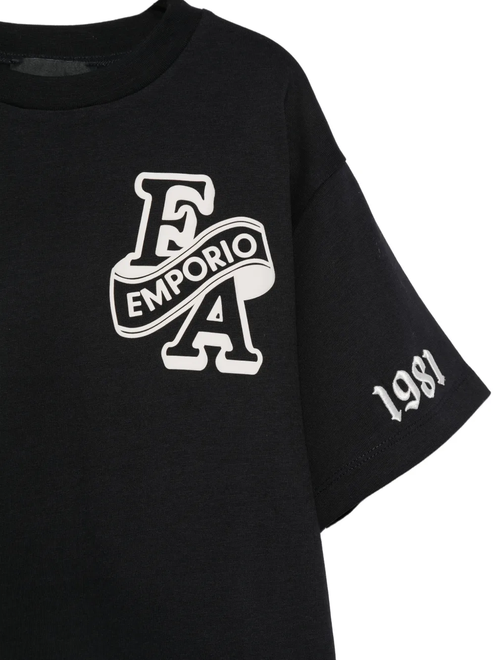 Emporio Armani Kids T-shirt met logopatch Zwart