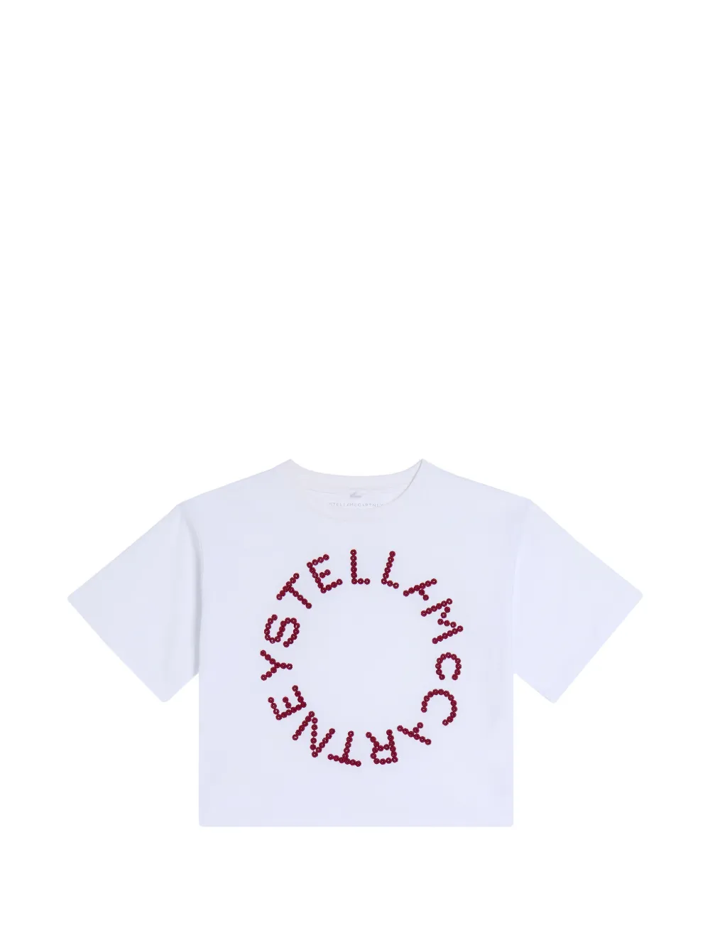 Stella McCartney Kids rhinestone-logo T-shirt - Bianco