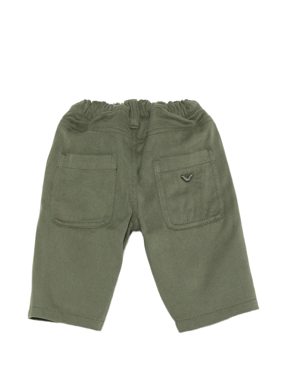 Emporio Armani Kids Katoenen twill broek met logo-plakkaat Groen