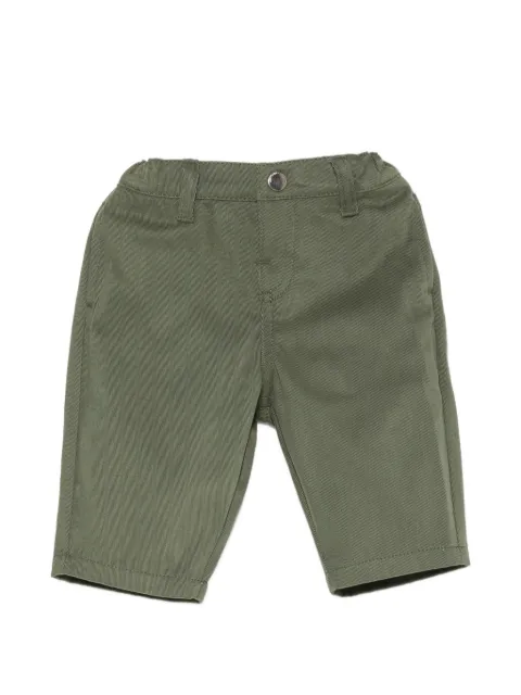 Emporio Armani Kids logo-plaque cotton-twill trousers