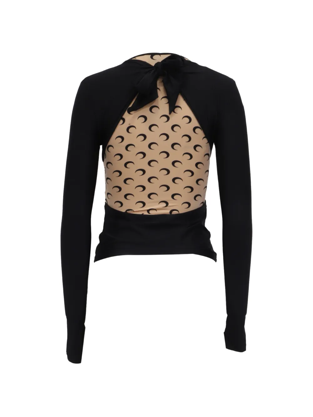 Marine Serre Tied Back long-sleeve top - Schwarz