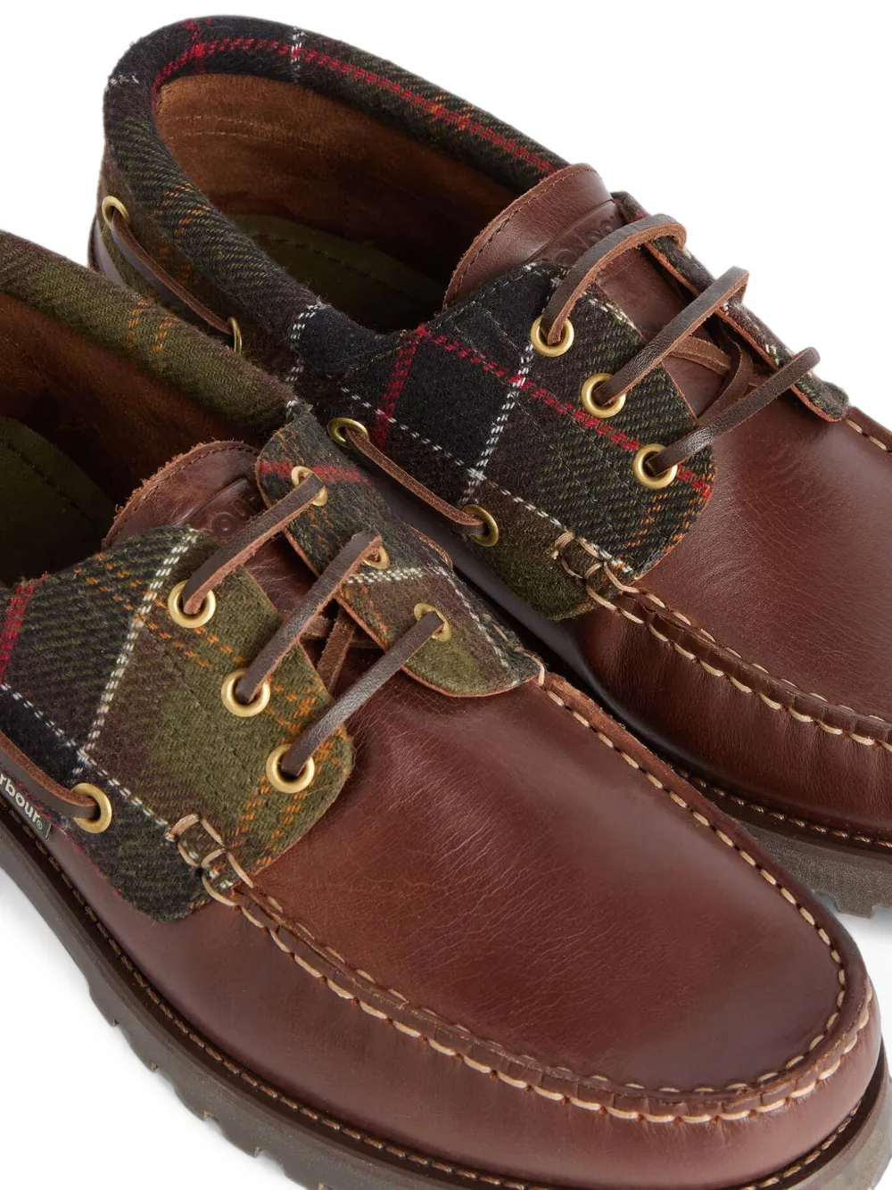 Barbour Re-Engineered tartan-panelled boat shoes Bruin