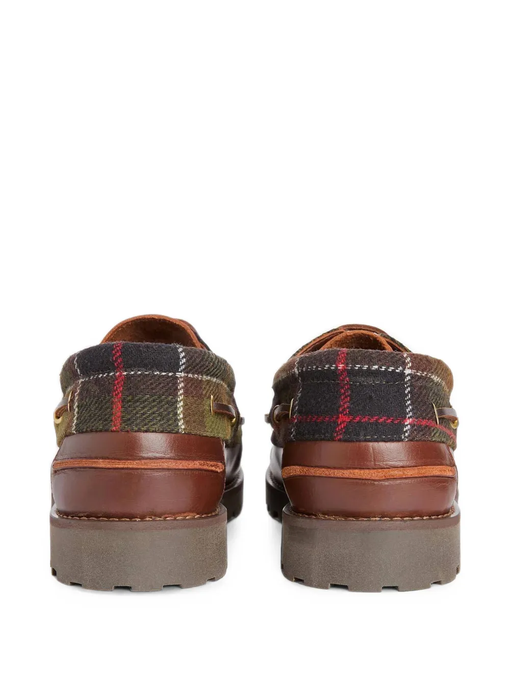 Barbour Re-Engineered tartan-panelled boat shoes Bruin
