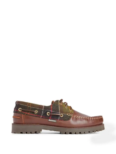 Barbour Re-Engineered tartan-panelled boat shoes
