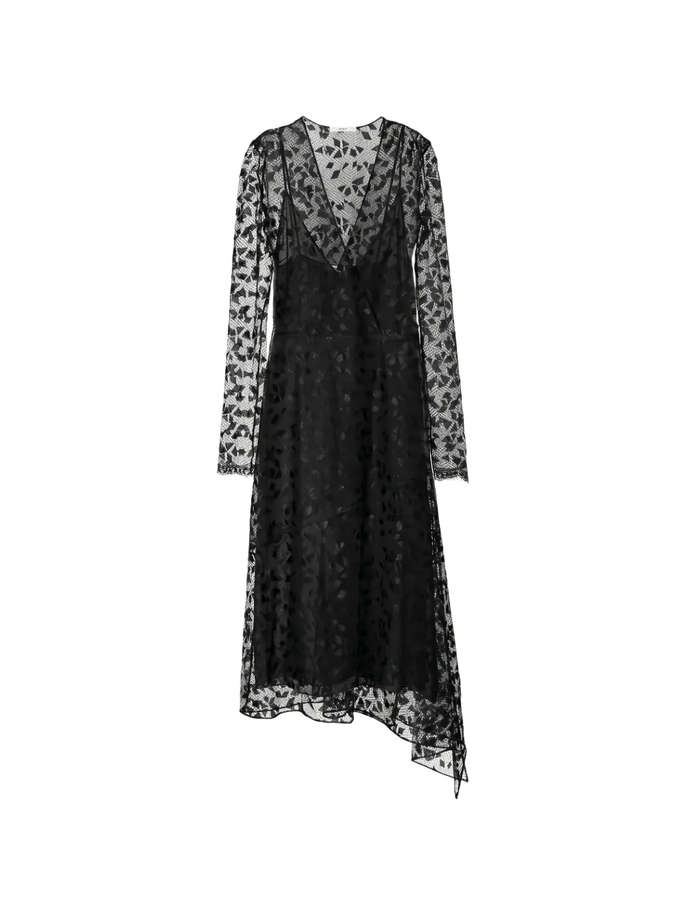 FENDI geometric-lace asymmetric midi dress