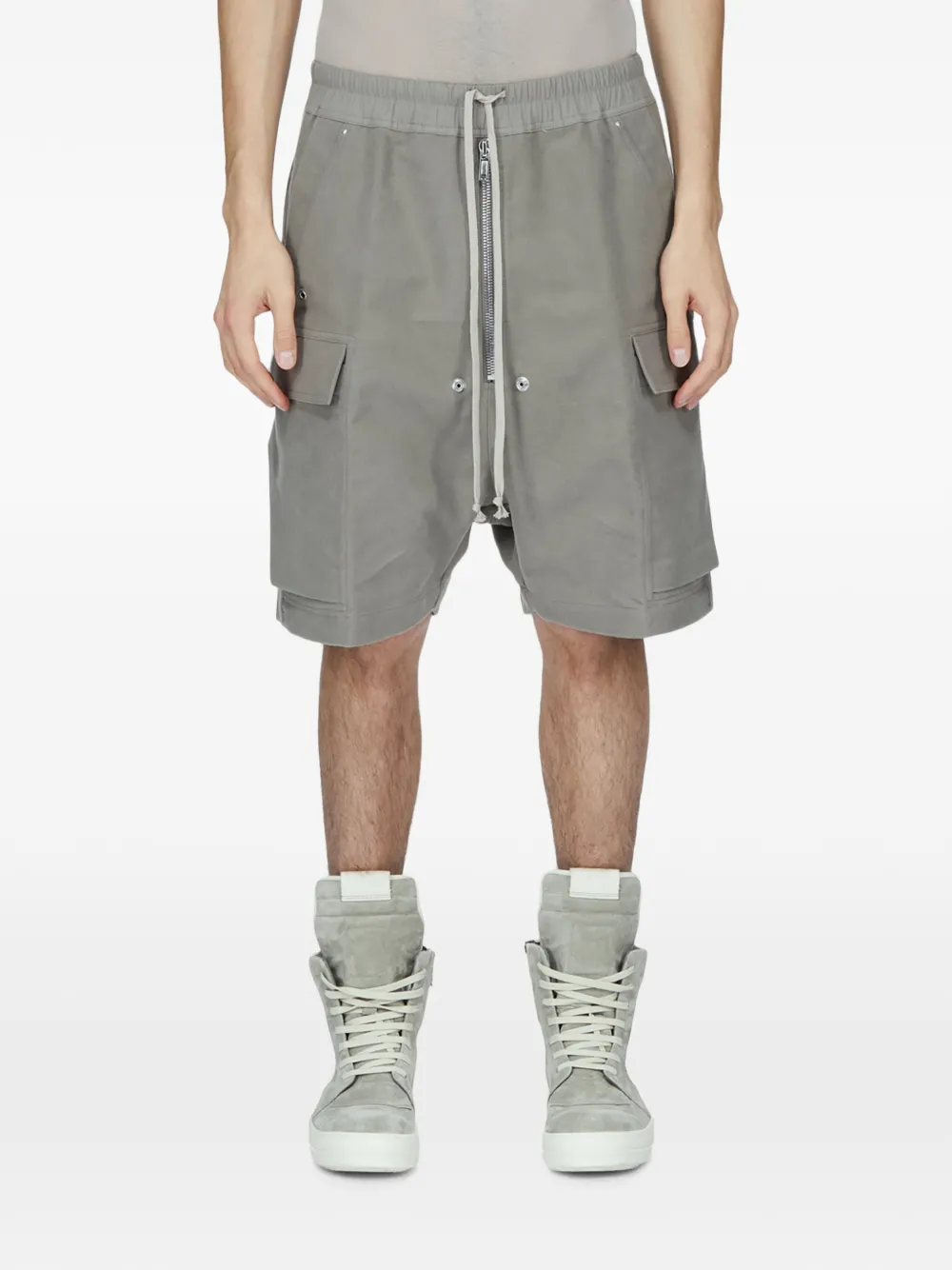 Rick Owens Cargobela twill shorts met geborsteld effect Grijs