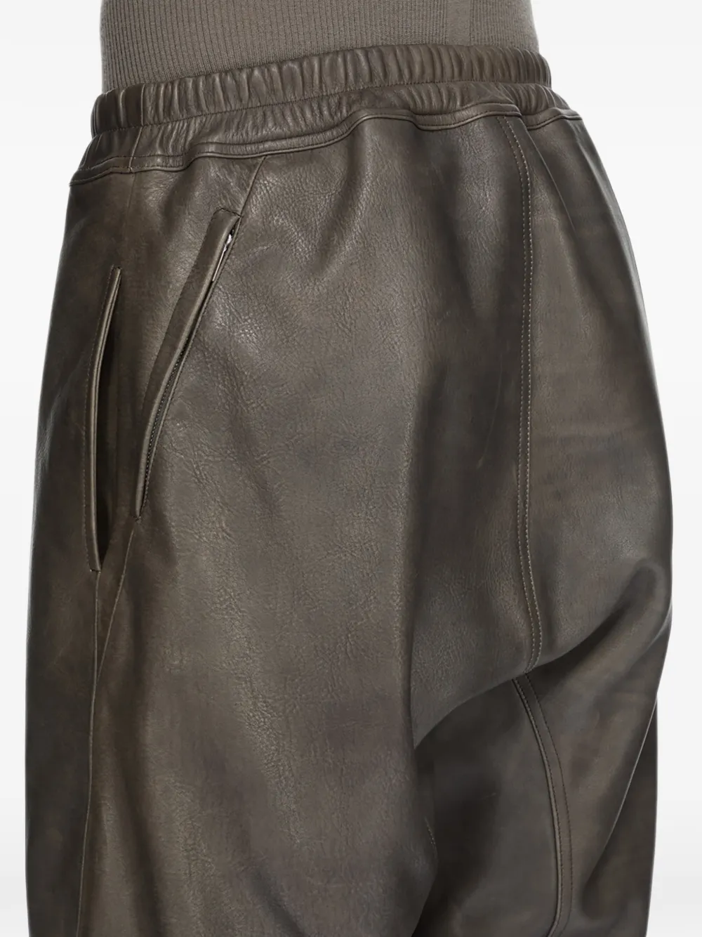 Rick Owens Basket Swingers leather shorts Zwart