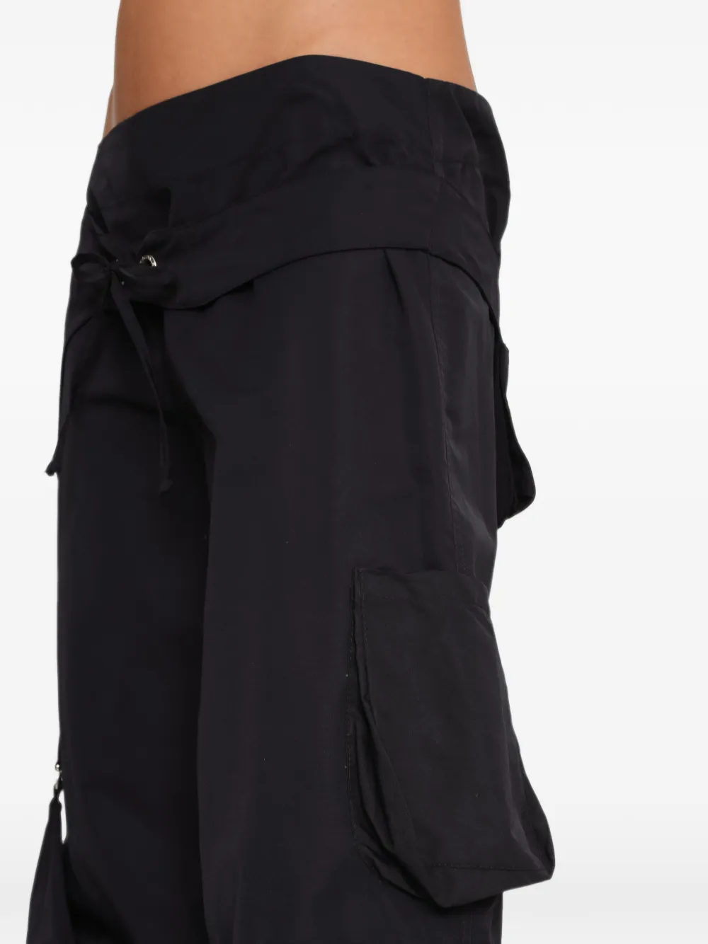 Amir Slama tie-fastening cargo shorts Zwart
