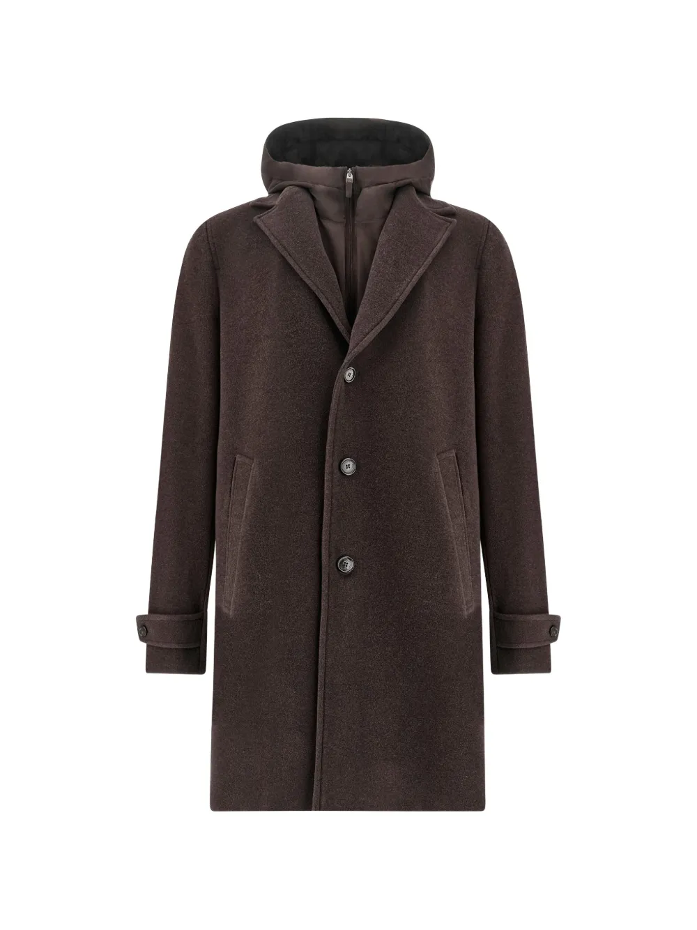 Paul & Shark hooded wool coat - Marrone