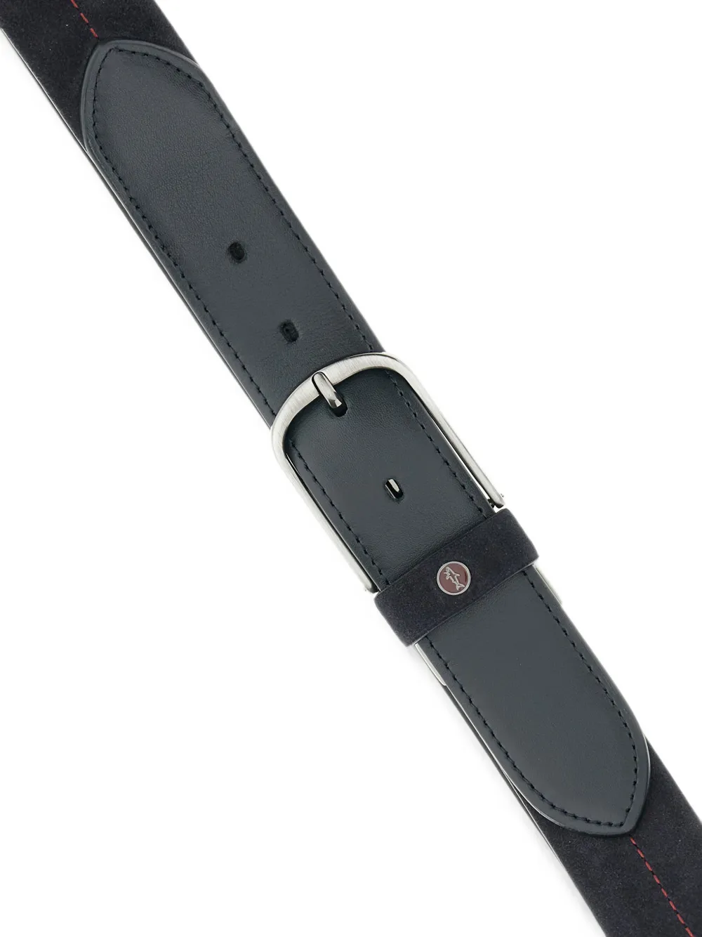 Paul & Shark Suède riem met leren afwerking Blauw