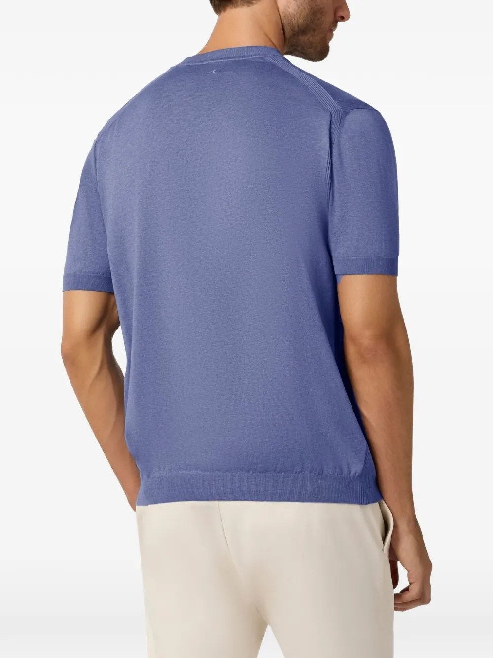 Paul & Shark Fijngebreid T-shirt Blauw
