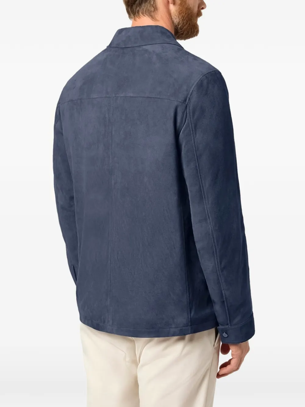 Paul & Shark Aqualeather suède jack Blauw