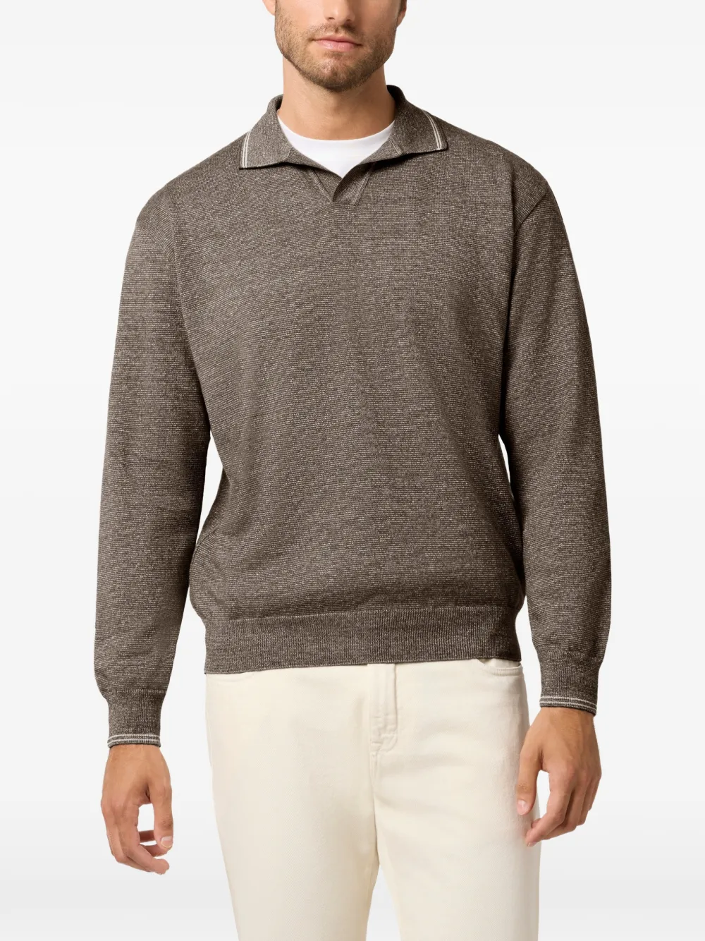 Paul & Shark Poloshirt met open kraag Bruin