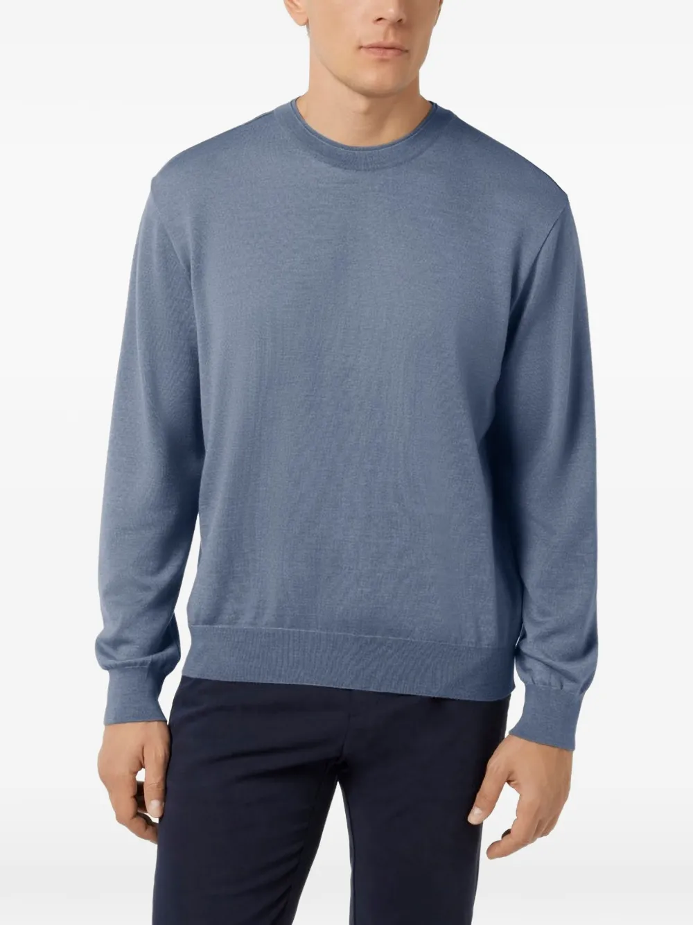 Paul & Shark Trui met contrasterende afwerking en ronde hals Blauw