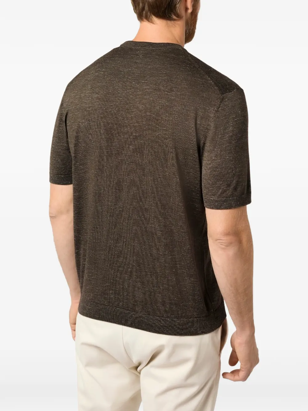 Paul & Shark Fijngebreid T-shirt Bruin