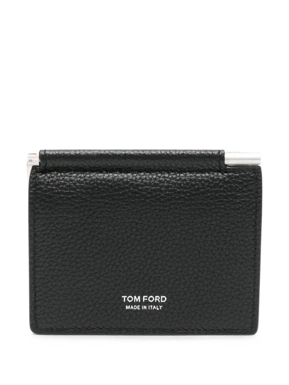 TOM FORD hammered-leather bi-fold wallet - Nero