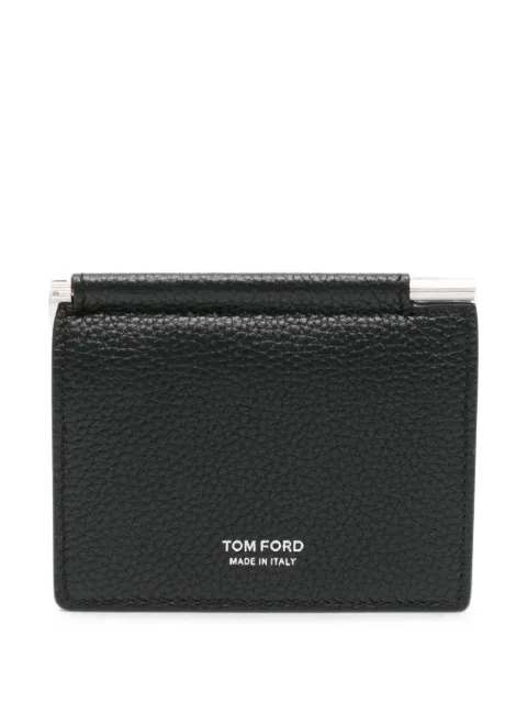 TOM FORD hammered-leather bi-fold wallet