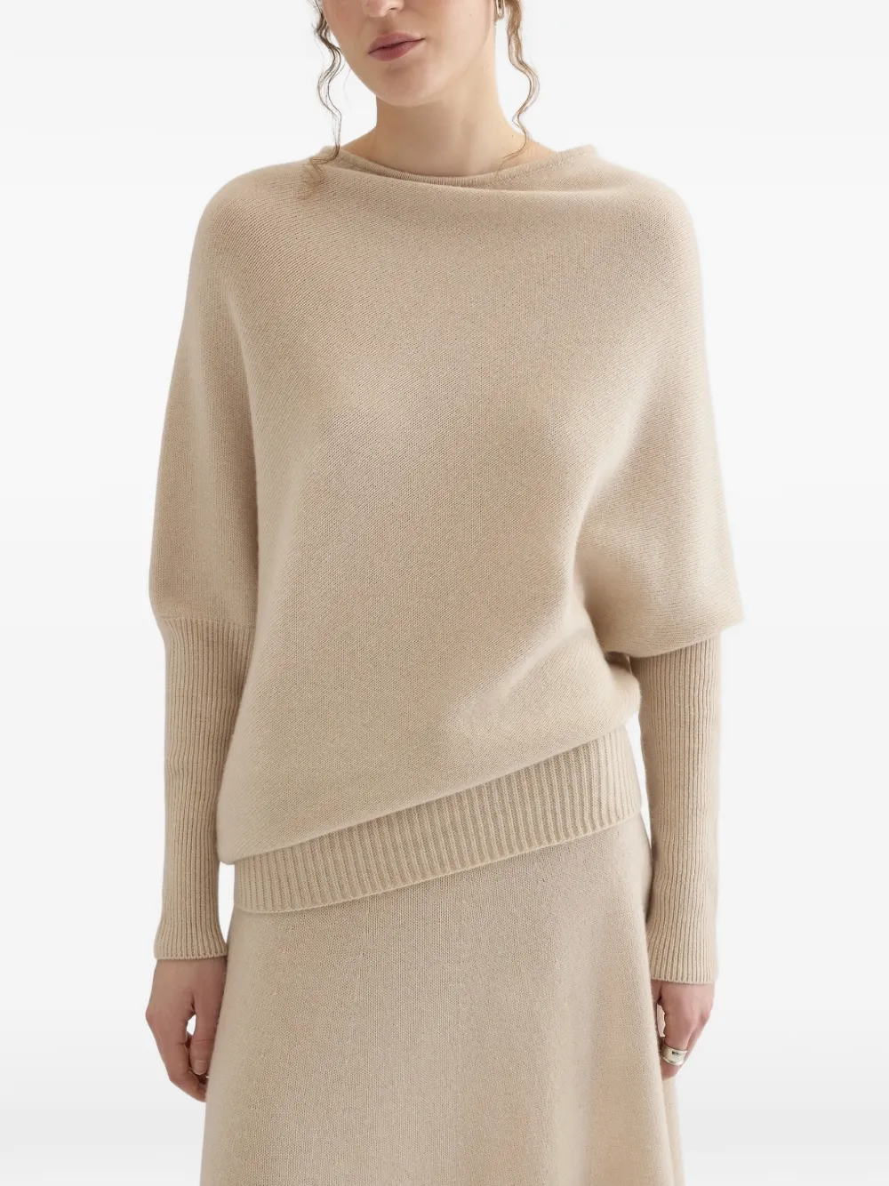 Agnona asymmetrical cashmere sweater - Nude