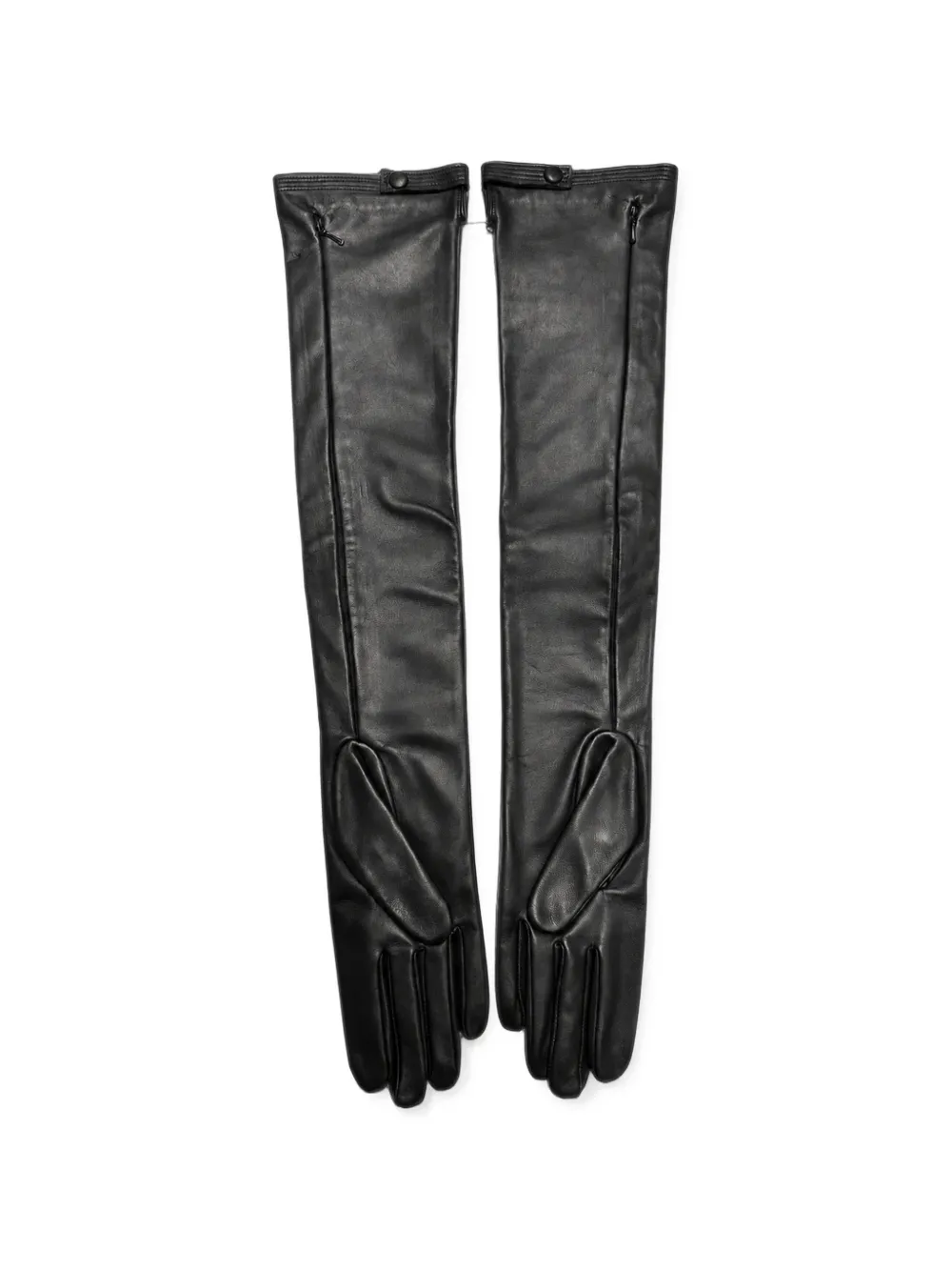 Jean Paul Gaultier pintuck-detail leather gloves Zwart