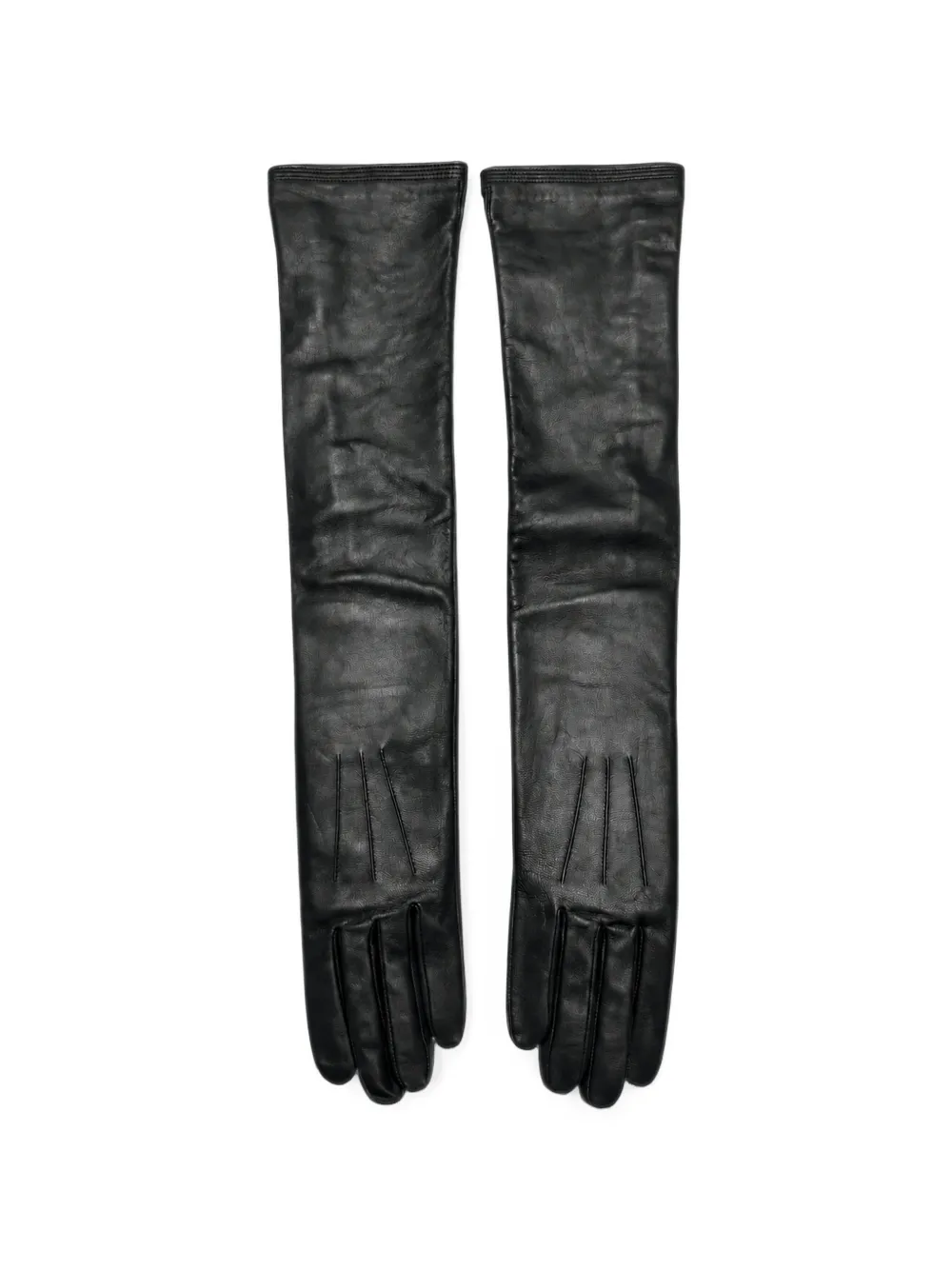 Jean Paul Gaultier pintuck-detail leather gloves - Nero