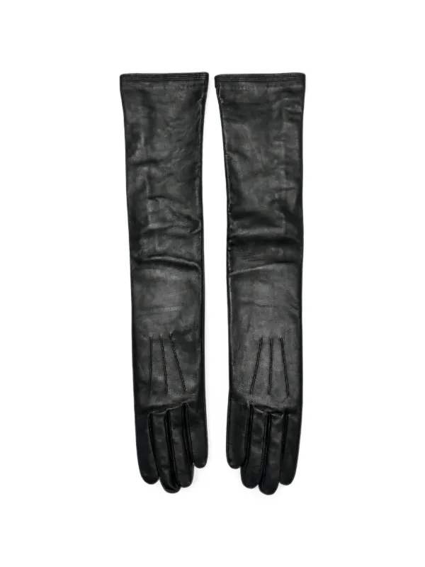 Jean Paul Gaultier Pintuck-detail Leather Gloves in Black