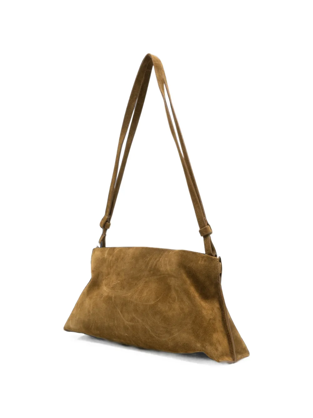 Benedetta Bruzziches Lauren suède schoudertas met gespsluiting Groen