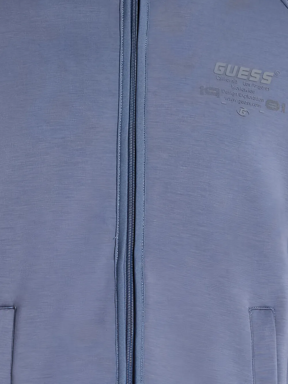 GUESS USA Ryota logo-print zip-up sweatshirt Blauw